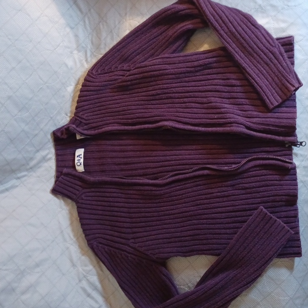 Zip-up Sweater, jacket Size M, purple